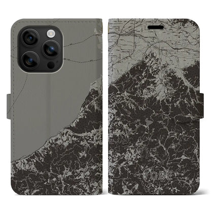 【砥部（愛媛県）】地図柄iPhoneケース（手帳タイプ）モノトーン・iPhone 16 用