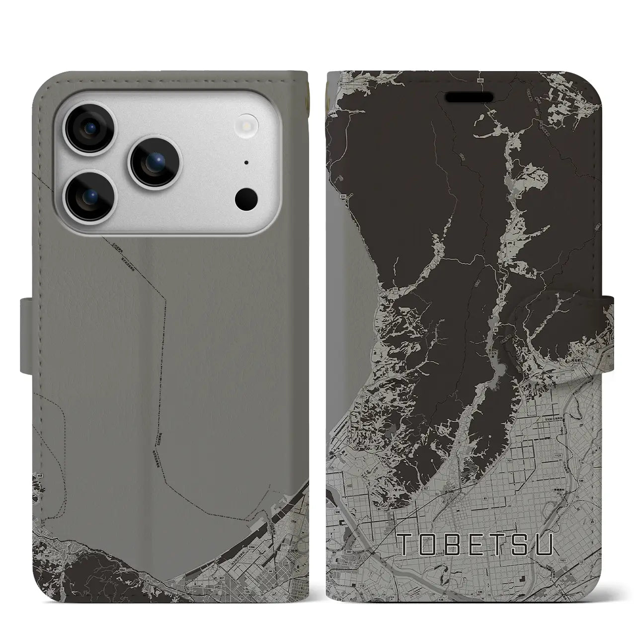 【当別（北海道）】地図柄iPhoneケース（手帳タイプ）