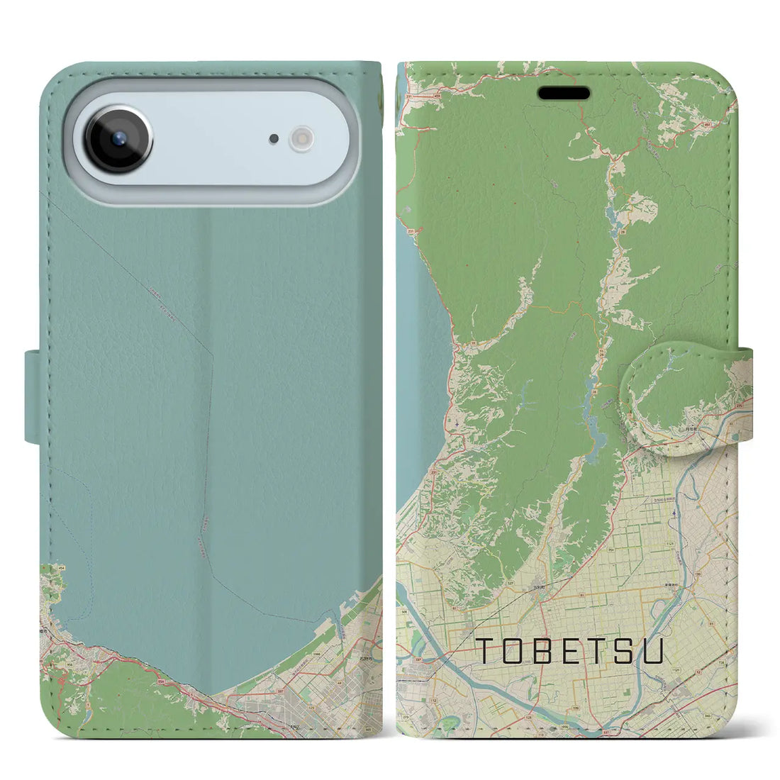 【当別（北海道）】地図柄iPhoneケース（手帳タイプ）ナチュラル・iPhone 17 Pro Max 用