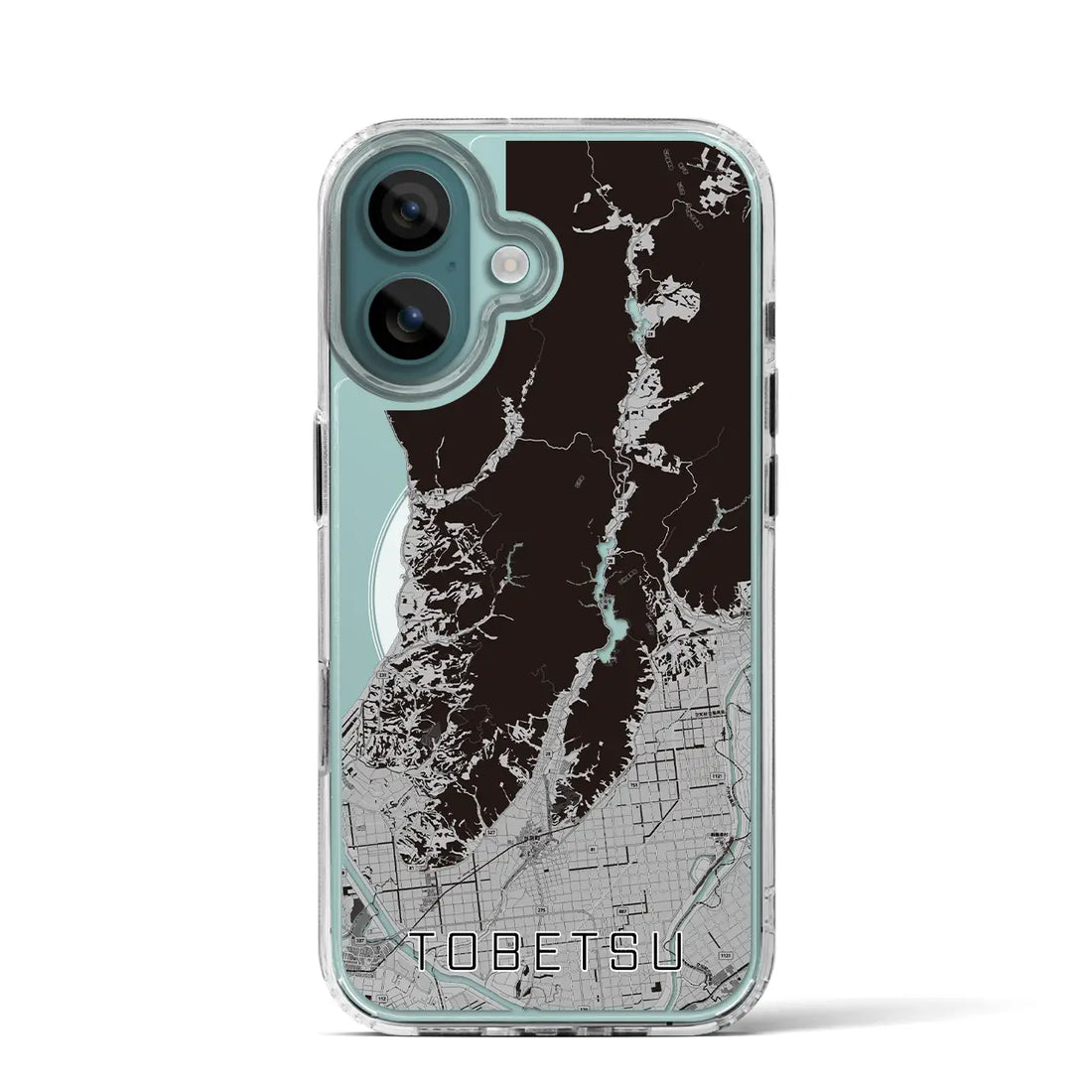 【当別（北海道）】地図柄iPhoneケース（MagSafeタイプ）モノトーン・iPhone 16 Pro 用
