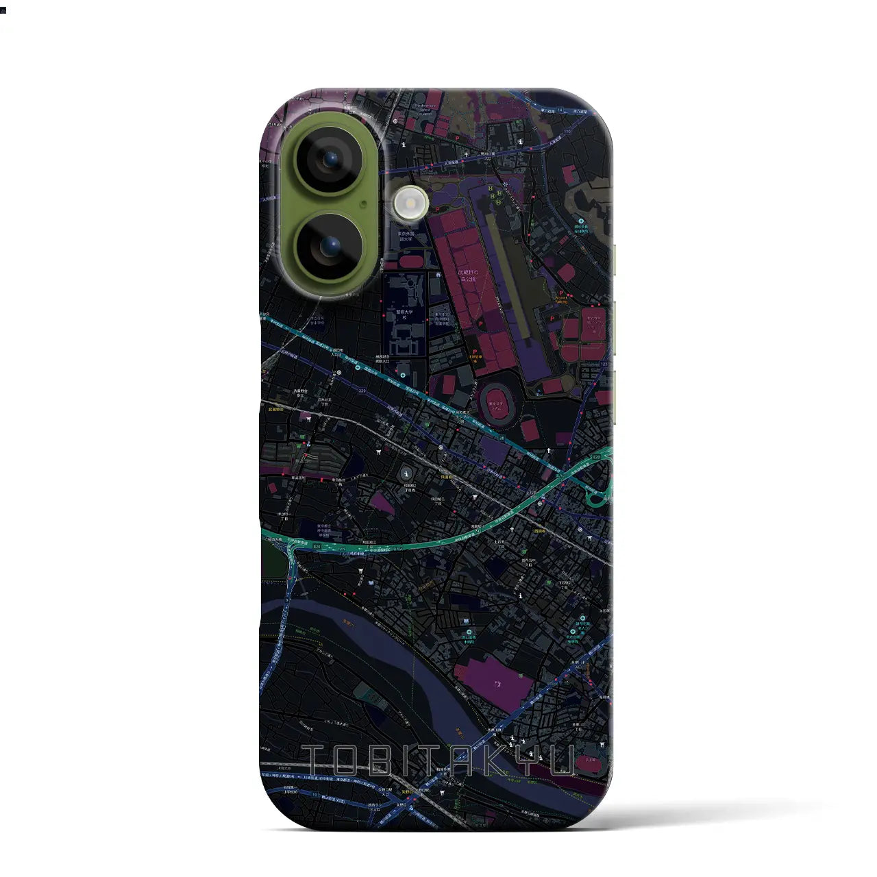 【飛田給（東京都）】地図柄iPhoneケース（バックカバータイプ）