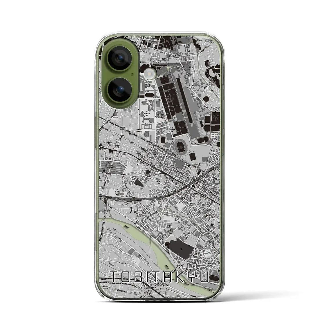 【飛田給（東京都）】地図柄iPhoneケース（クリアタイプ）モノトーン・iPhone 17 Pro Max 用