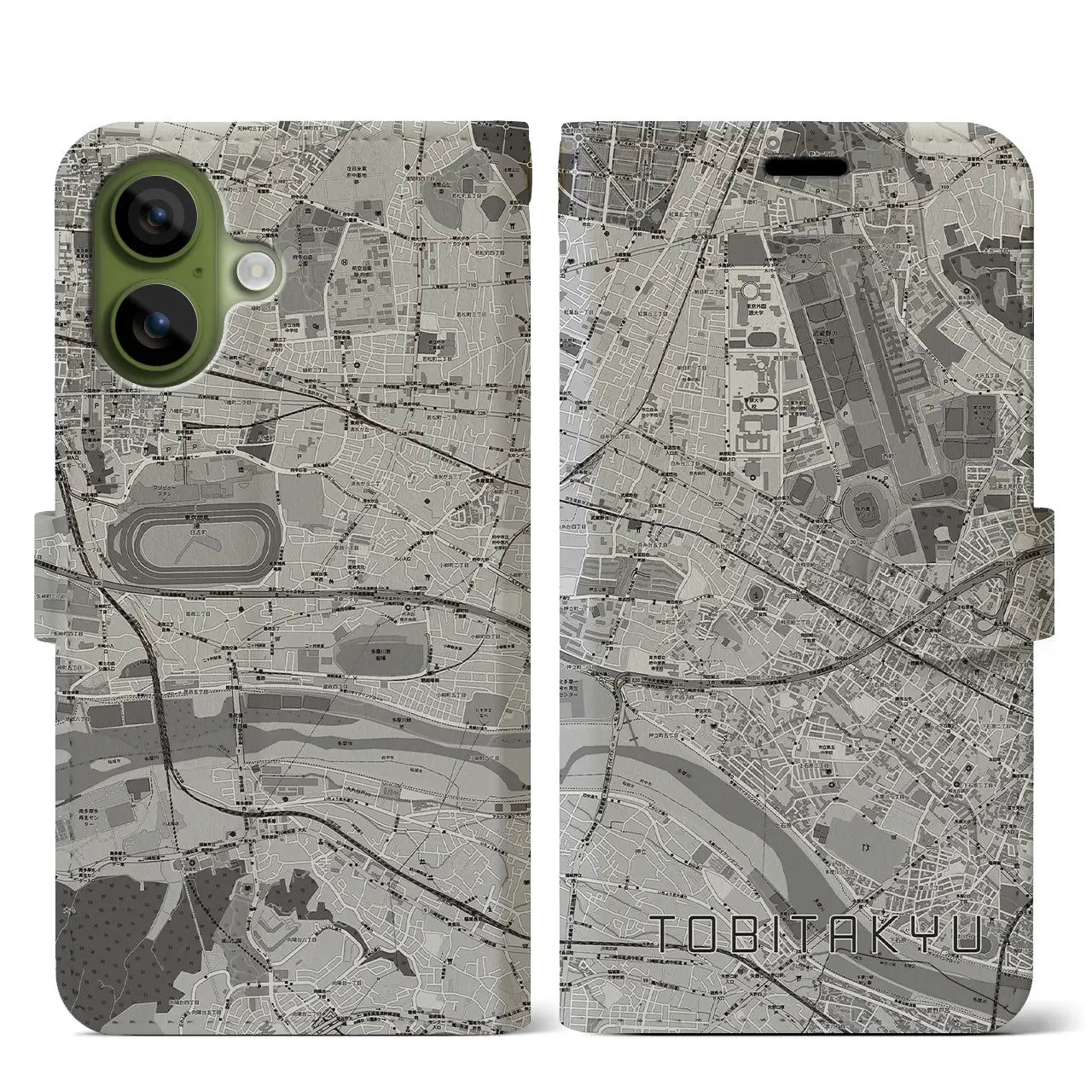 【飛田給（東京都）】地図柄iPhoneケース（手帳タイプ）