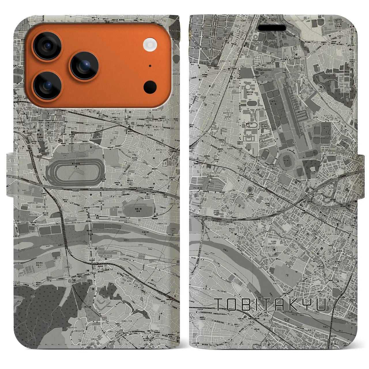 【飛田給（東京都）】地図柄iPhoneケース（手帳タイプ）