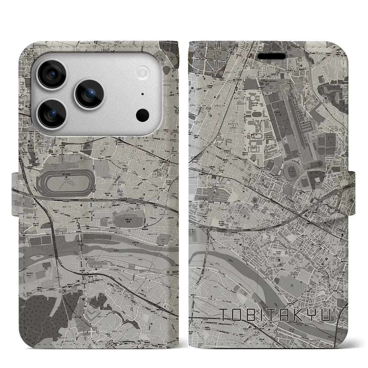 【飛田給（東京都）】地図柄iPhoneケース（手帳タイプ）