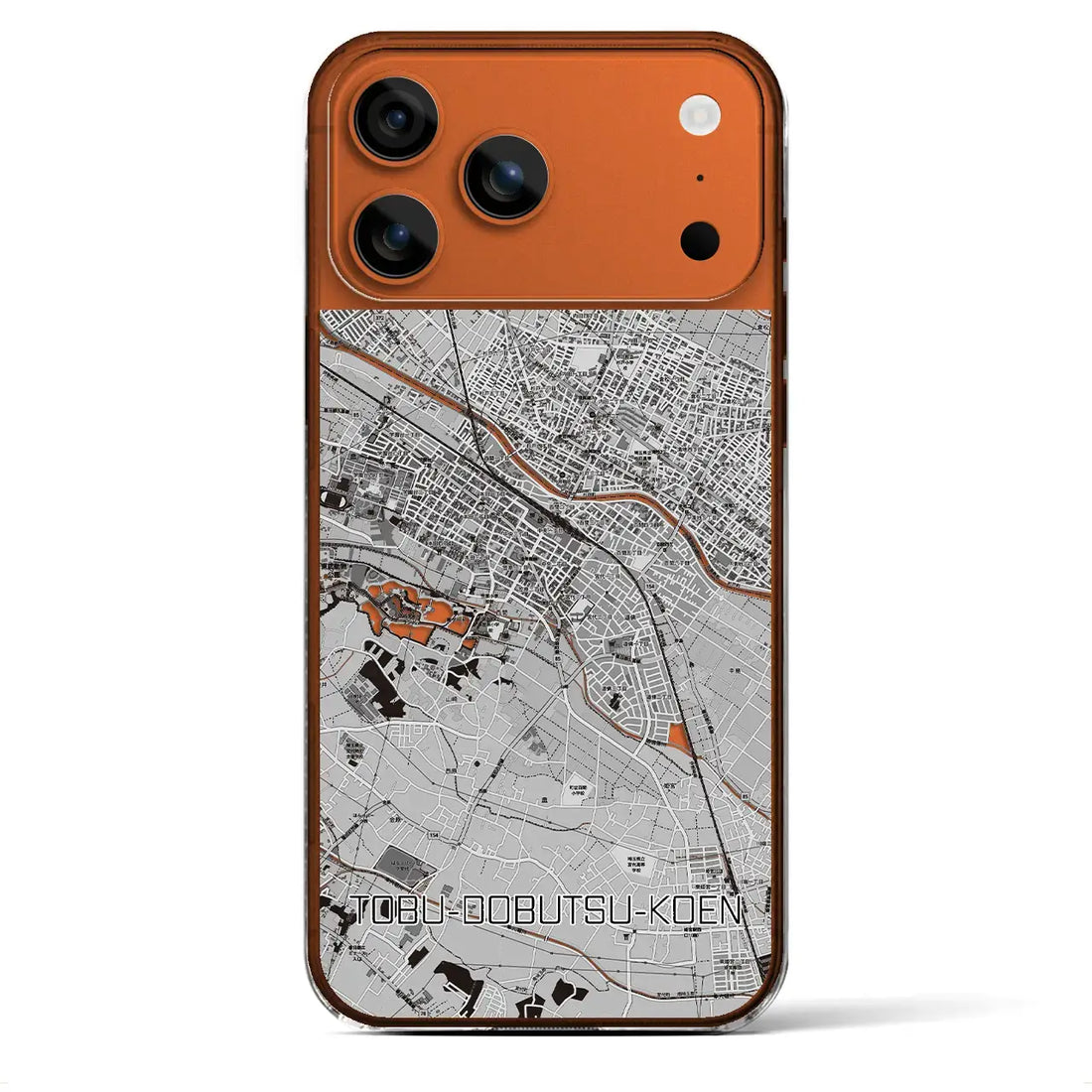 【東武動物公園(埼玉県)】地図柄iPhoneケース(クリアタイプ)モノトーン・iPhone 17 Pro Max 用