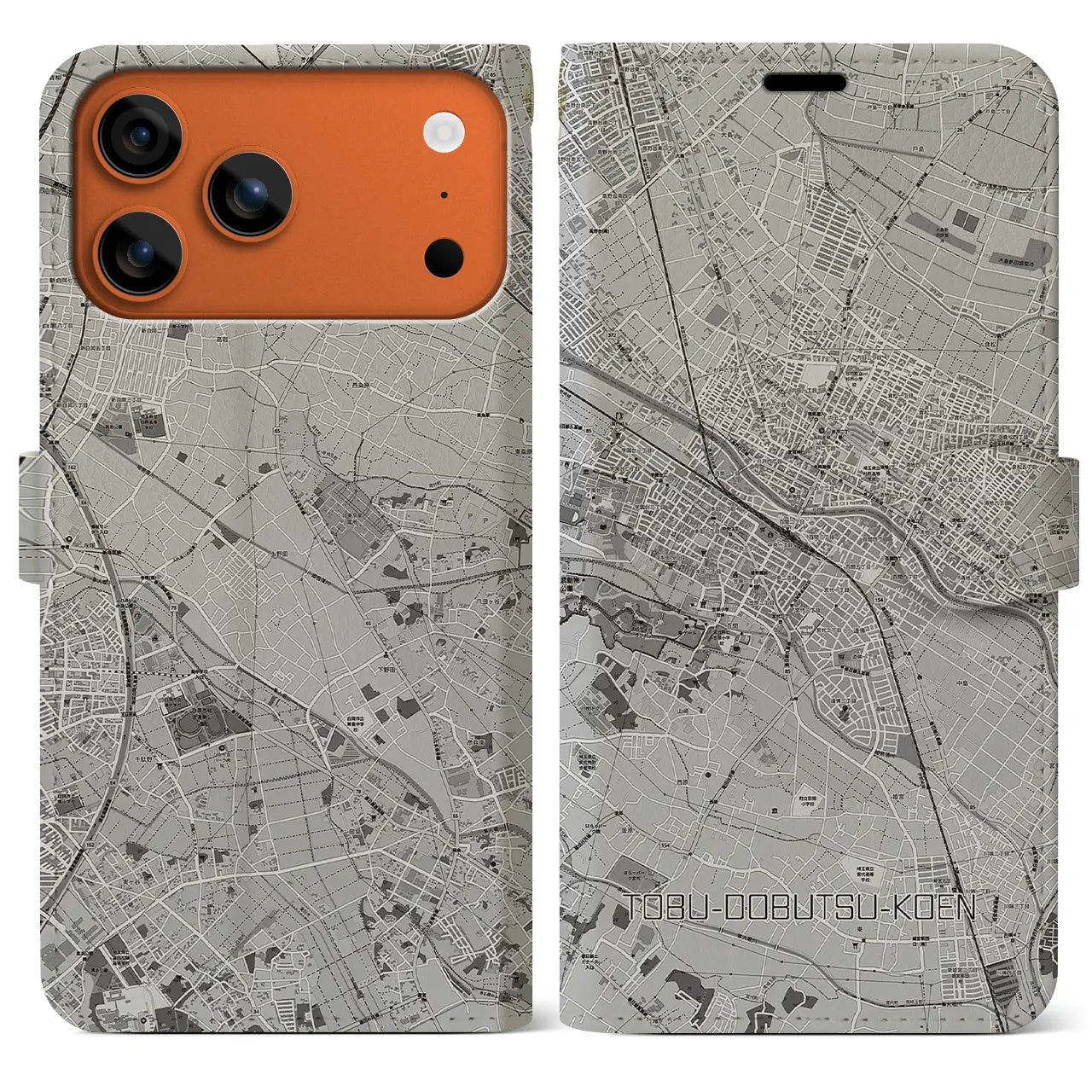 【東武動物公園（埼玉県）】地図柄iPhoneケース（手帳タイプ）