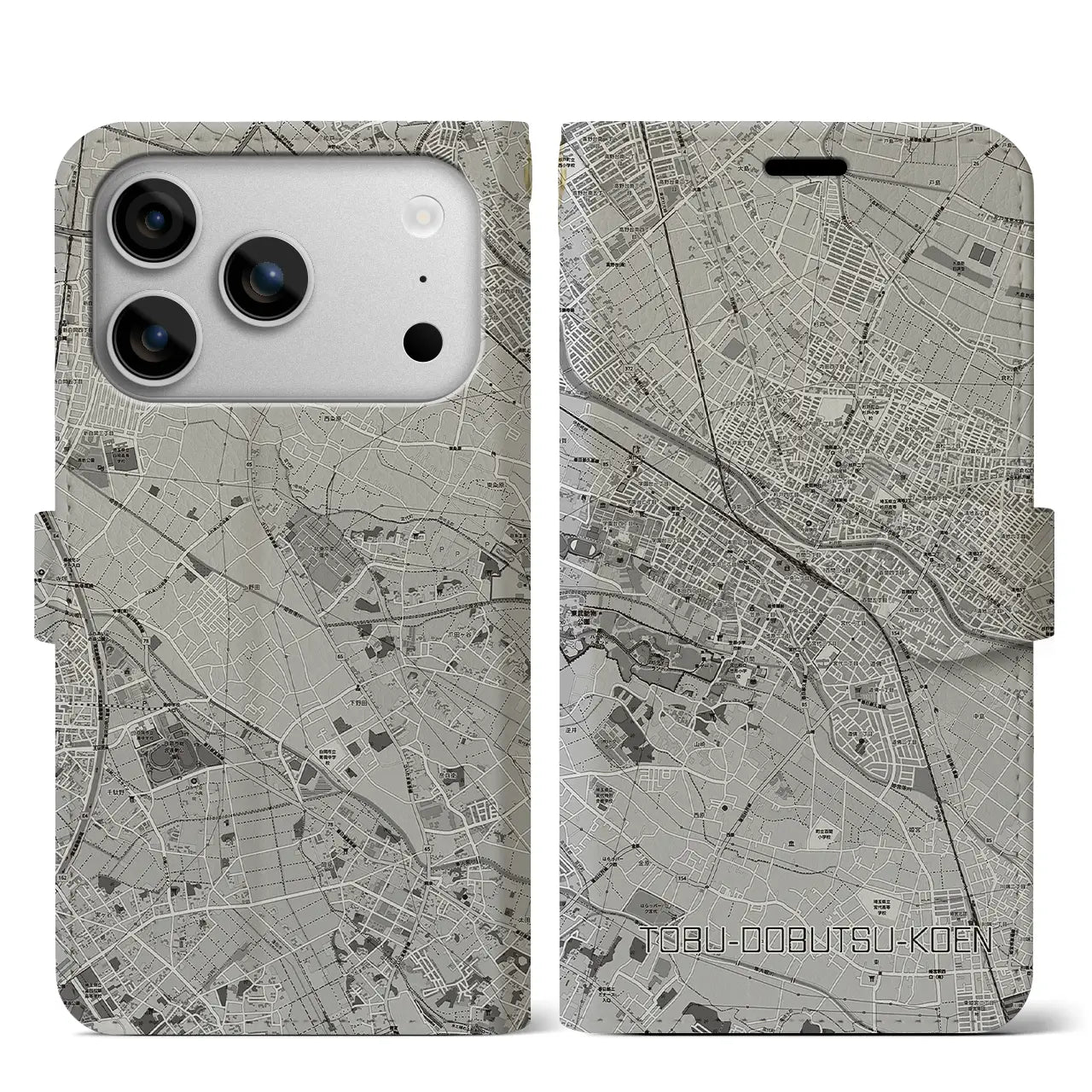 【東武動物公園（埼玉県）】地図柄iPhoneケース（手帳タイプ）