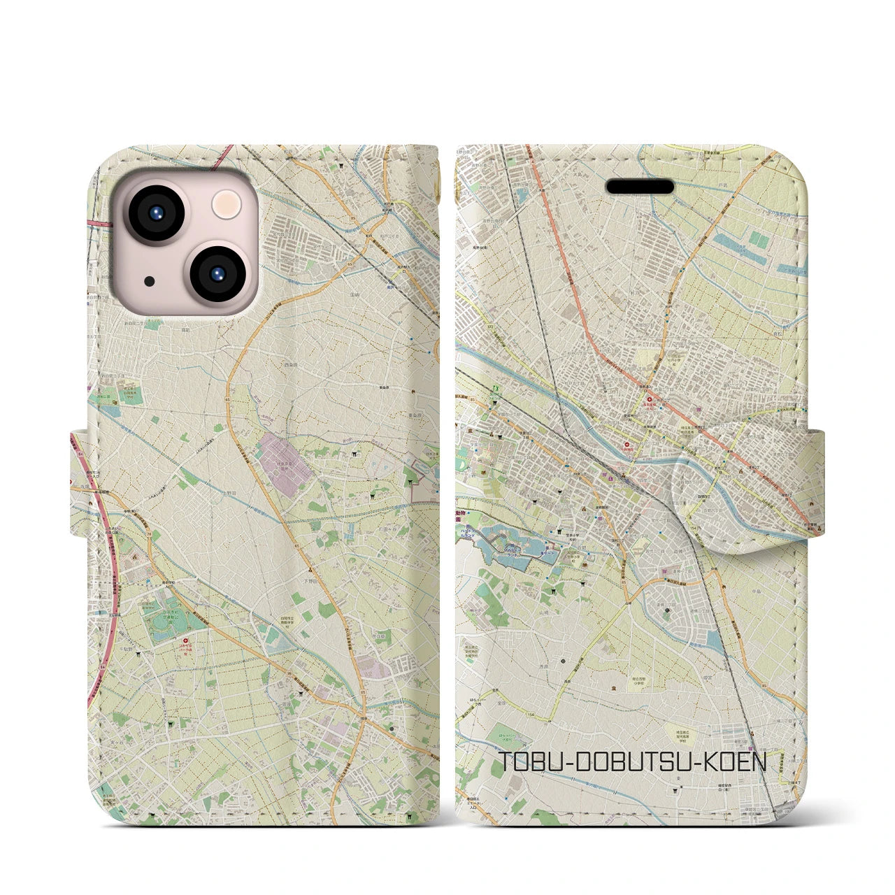 【東武動物公園（埼玉県）】地図柄iPhoneケース（手帳タイプ）