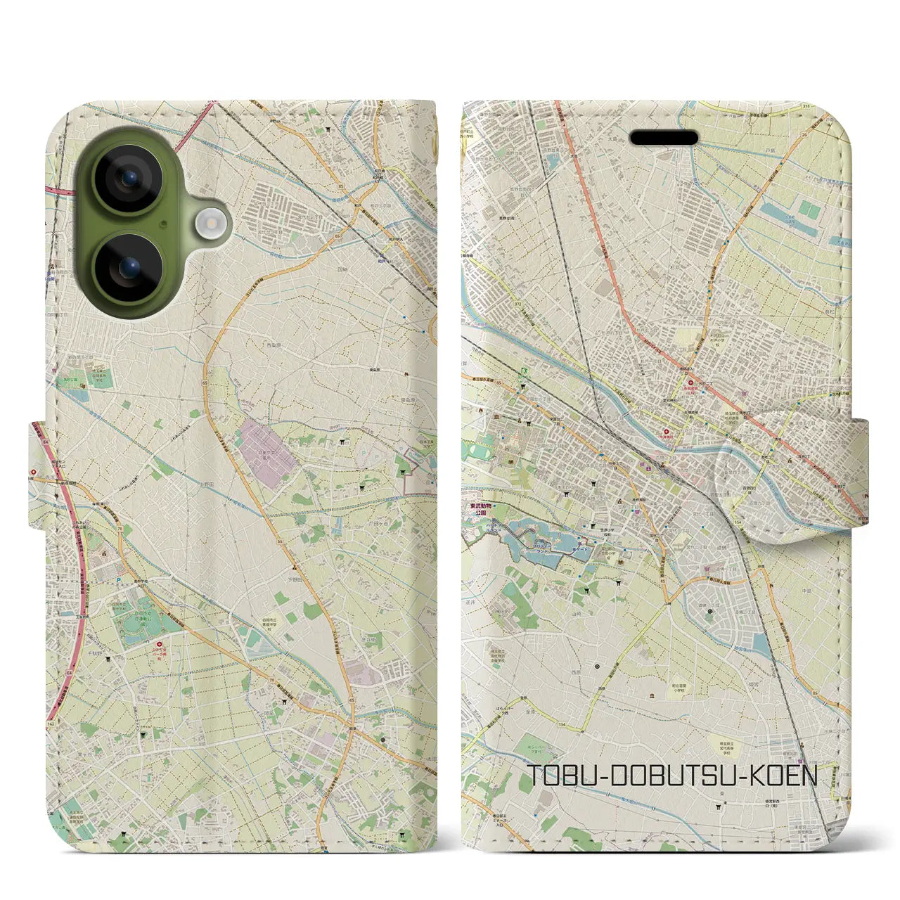 【東武動物公園（埼玉県）】地図柄iPhoneケース（手帳タイプ）