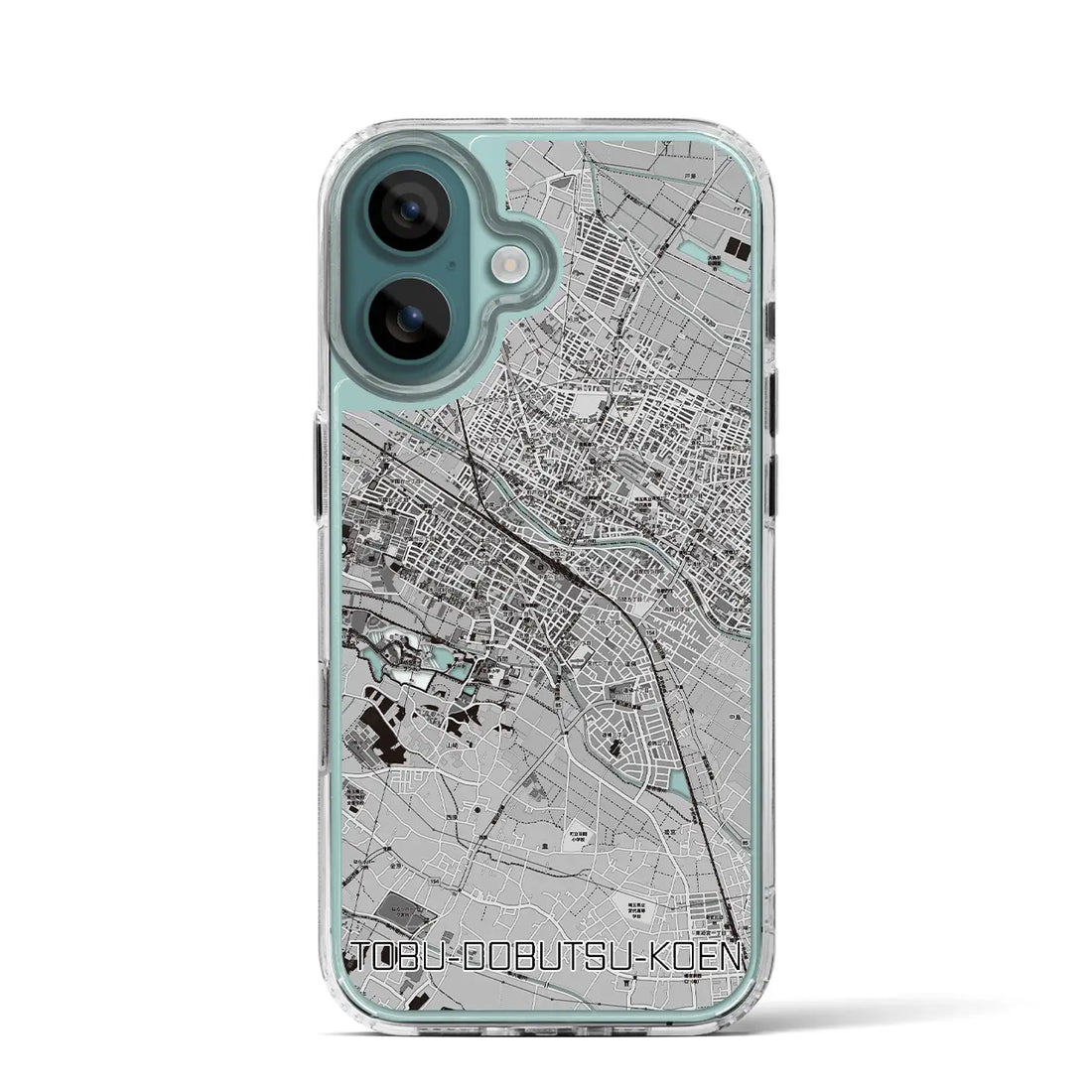 【東武動物公園（埼玉県）】地図柄iPhoneケース（MagSafeタイプ）モノトーン・iPhone 16 Pro 用