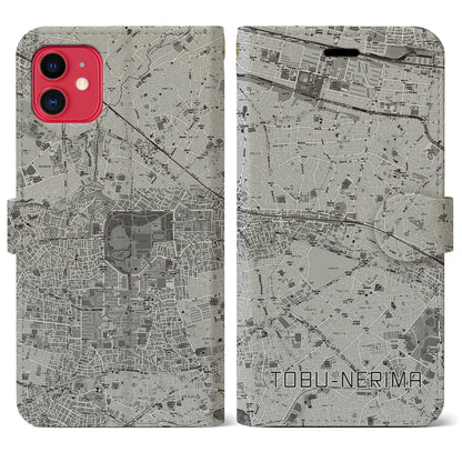 【東武練馬（東京都）】地図柄iPhoneケース（手帳タイプ）モノトーン・iPhone 11 用