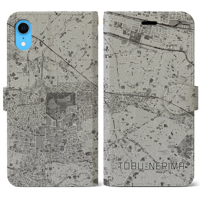 【東武練馬（東京都）】地図柄iPhoneケース（手帳タイプ）モノトーン・iPhone XR 用