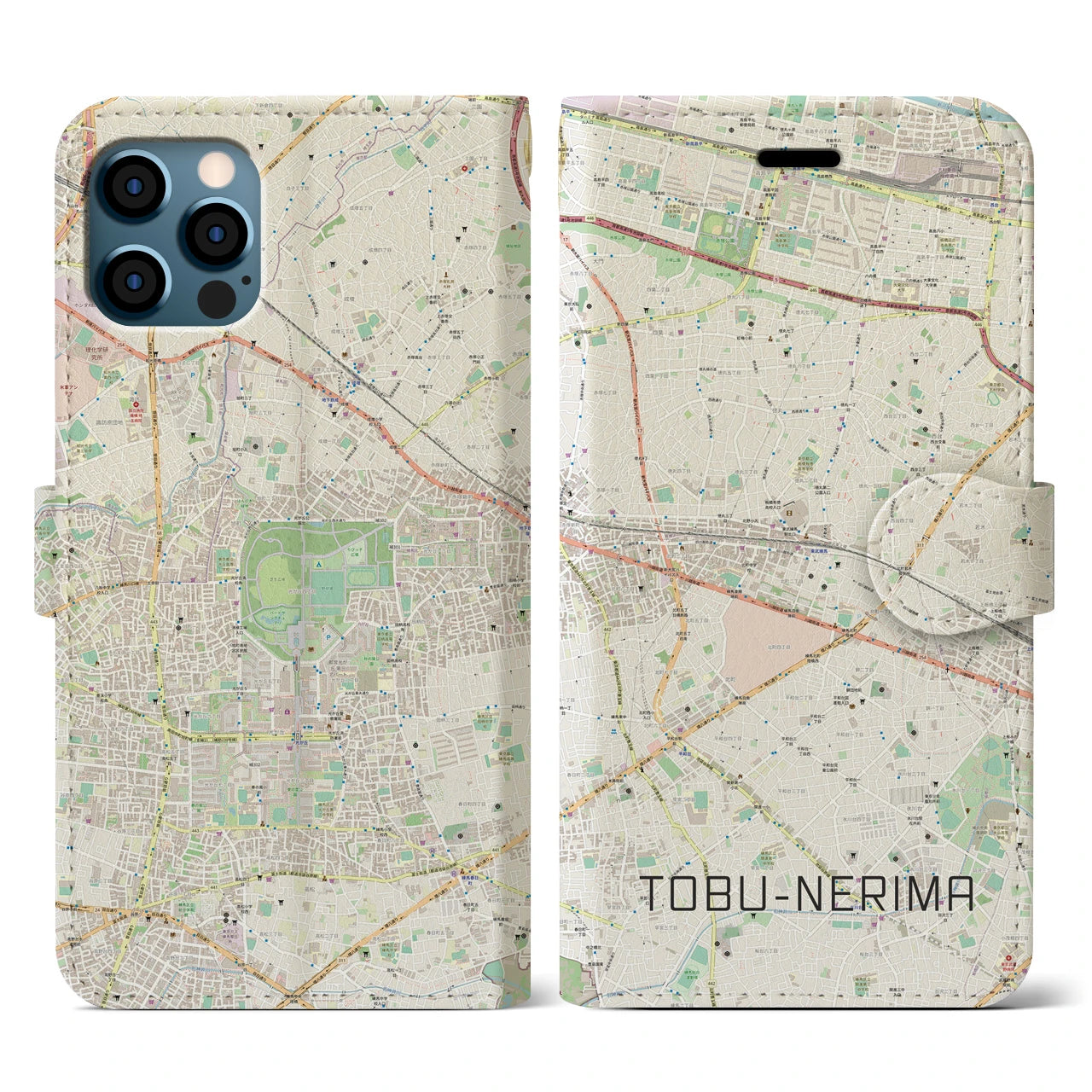 【東武練馬（東京都）】地図柄iPhoneケース（手帳タイプ）