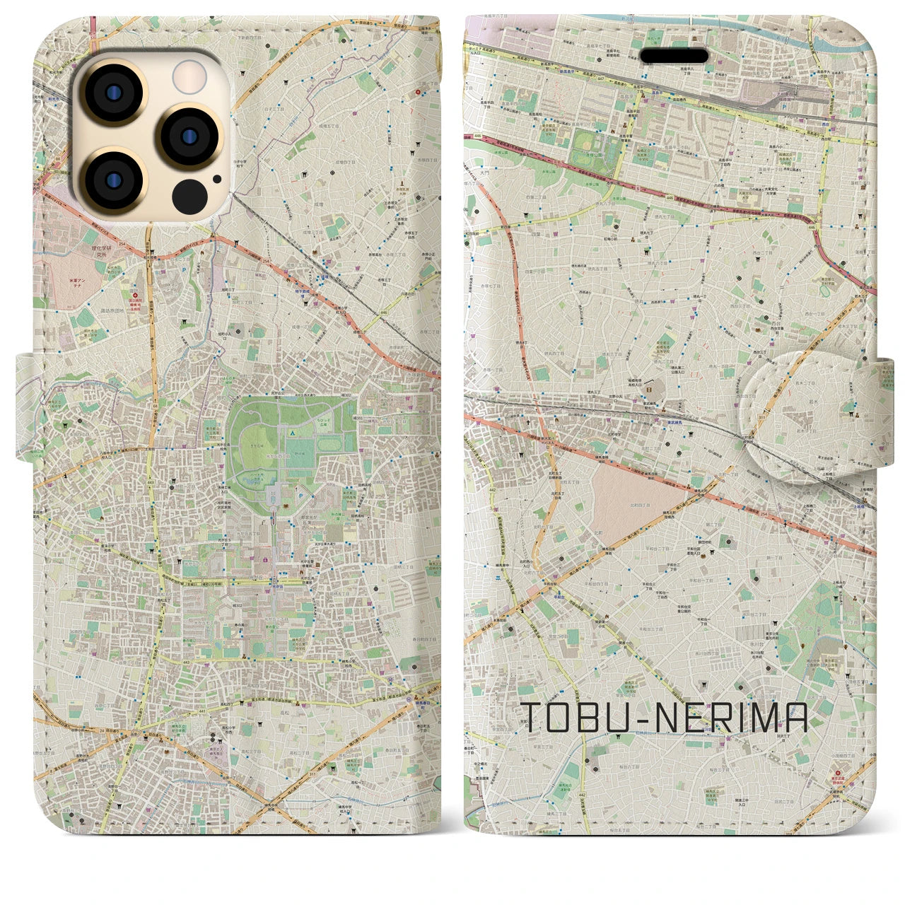【東武練馬（東京都）】地図柄iPhoneケース（手帳タイプ）