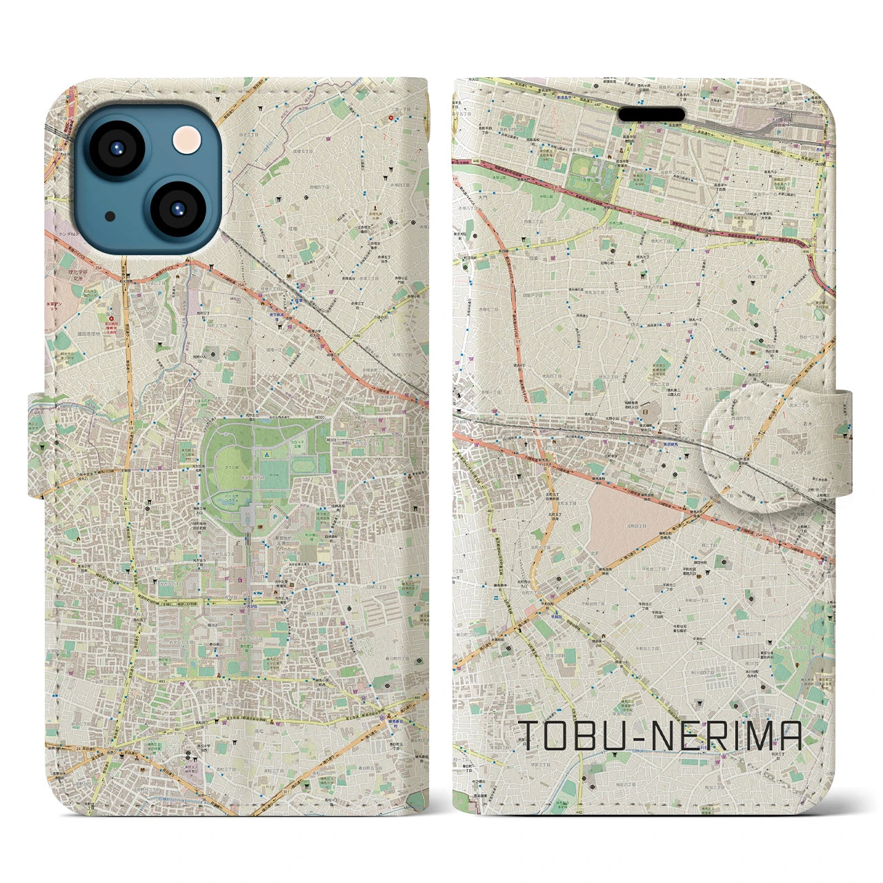 【東武練馬（東京都）】地図柄iPhoneケース（手帳タイプ）