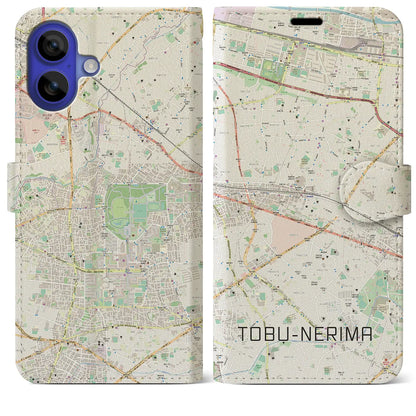 【東武練馬（東京都）】地図柄iPhoneケース（手帳タイプ）ナチュラル・iPhone 16 Pro Max 用