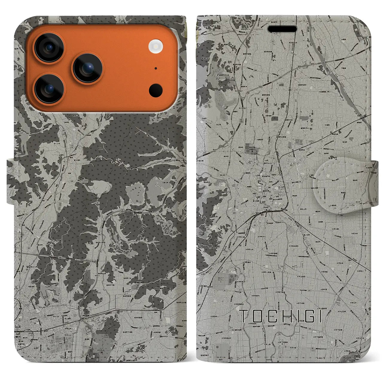 【栃木（栃木県）】地図柄iPhoneケース（手帳タイプ）