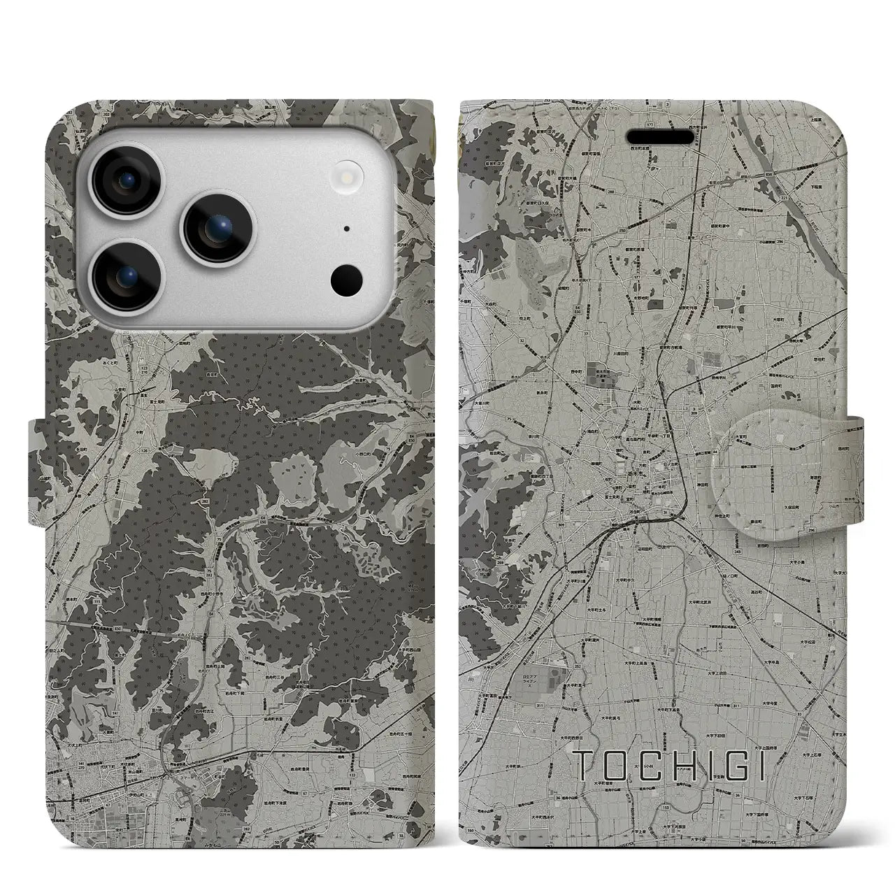 【栃木（栃木県）】地図柄iPhoneケース（手帳タイプ）