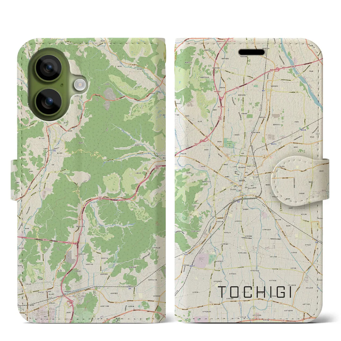 【栃木(栃木県)】地図柄iPhoneケース(手帳タイプ)モノトーン・iPhone 17 Pro Max 用