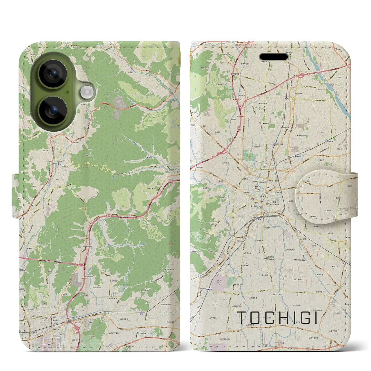 【栃木（栃木県）】地図柄iPhoneケース（手帳タイプ）