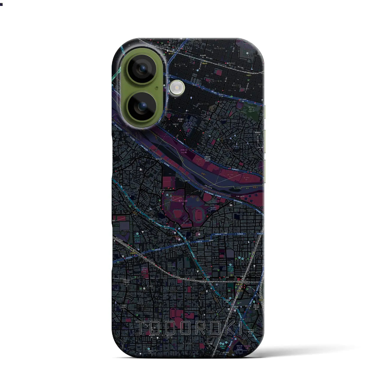 【等々力（神奈川県）】地図柄iPhoneケース（バックカバータイプ）