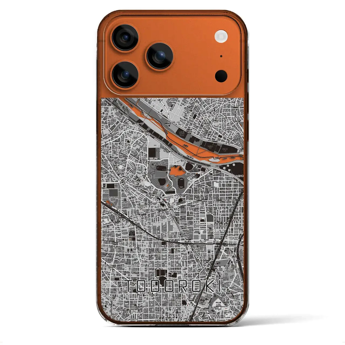 【等々力（神奈川県）】地図柄iPhoneケース（クリアタイプ）