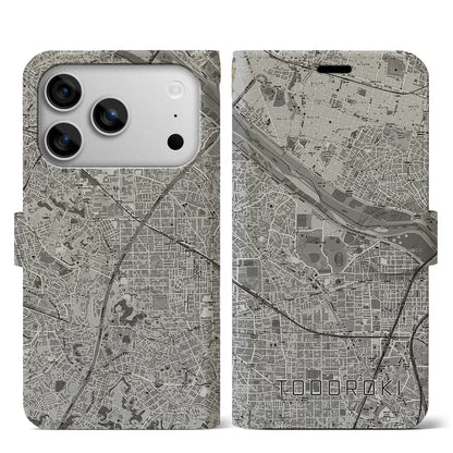 【等々力（神奈川県）】地図柄iPhoneケース（手帳タイプ）