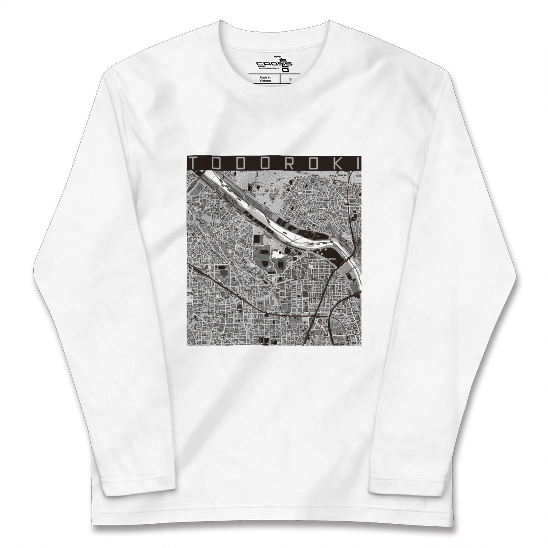 【等々力(神奈川県)(神奈川県)】地図柄ロングスリーブTシャツ