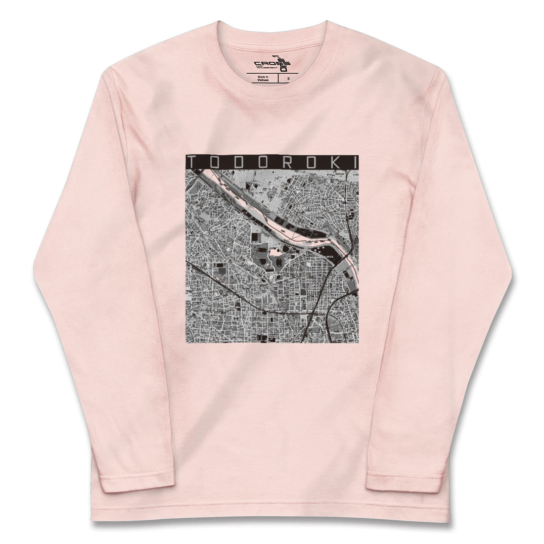 【等々力(神奈川県)(神奈川県)】地図柄ロングスリーブTシャツ