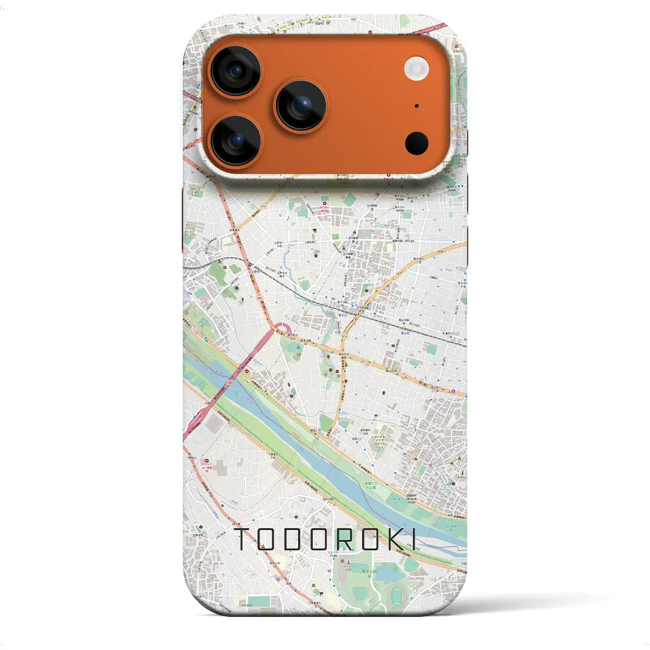 【等々力（東京都）】地図柄iPhoneケース（バックカバータイプ）ナチュラル・iPhone 17 Pro Max 用