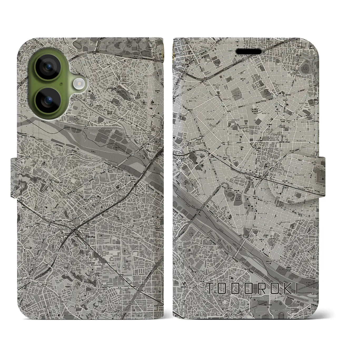 【等々力（東京都）】地図柄iPhoneケース（手帳タイプ）