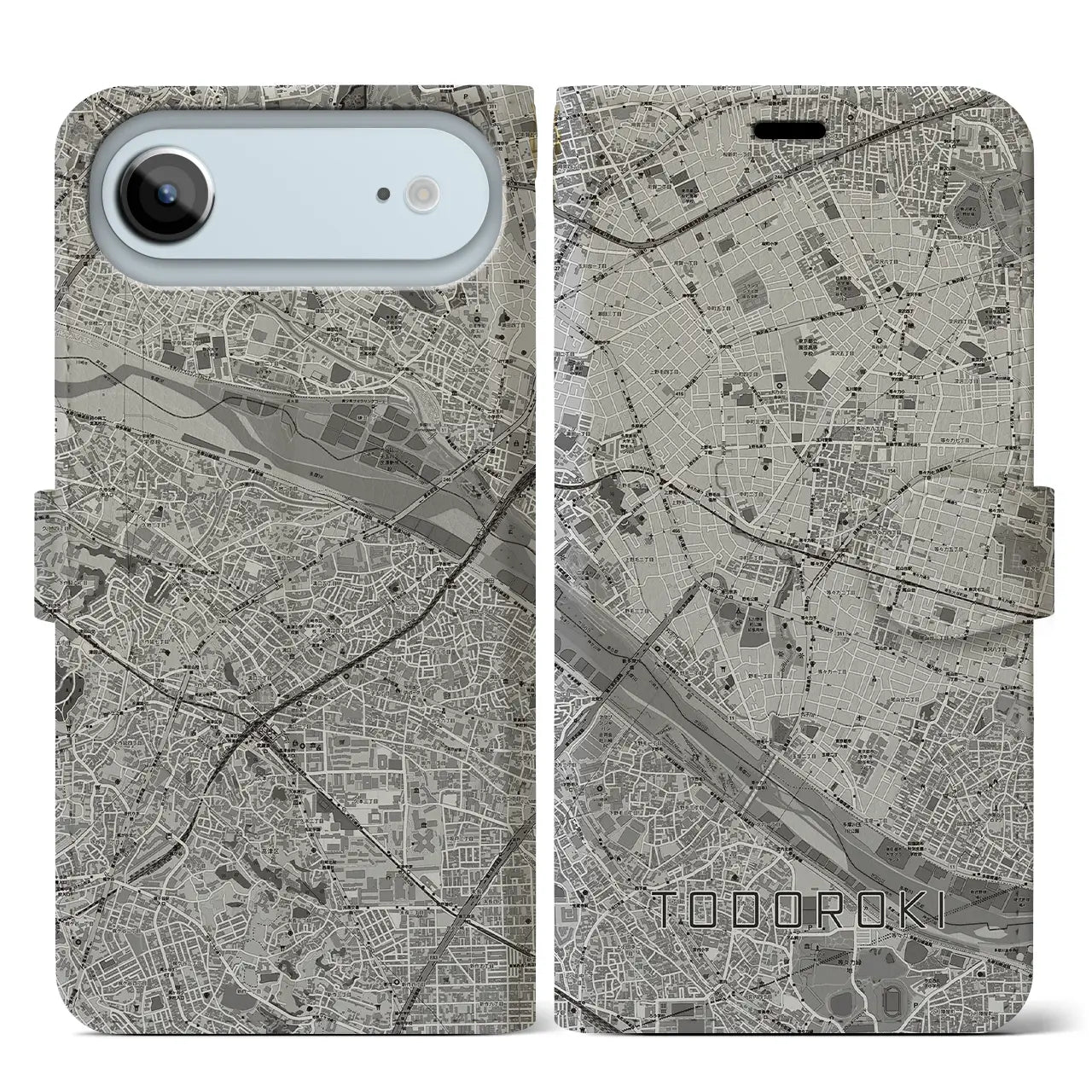 【等々力（東京都）】地図柄iPhoneケース（手帳タイプ）