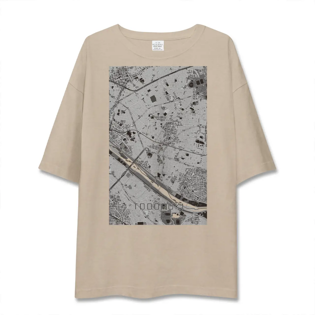 【等々力（東京都）】地図柄ビッグシルエットTシャツ