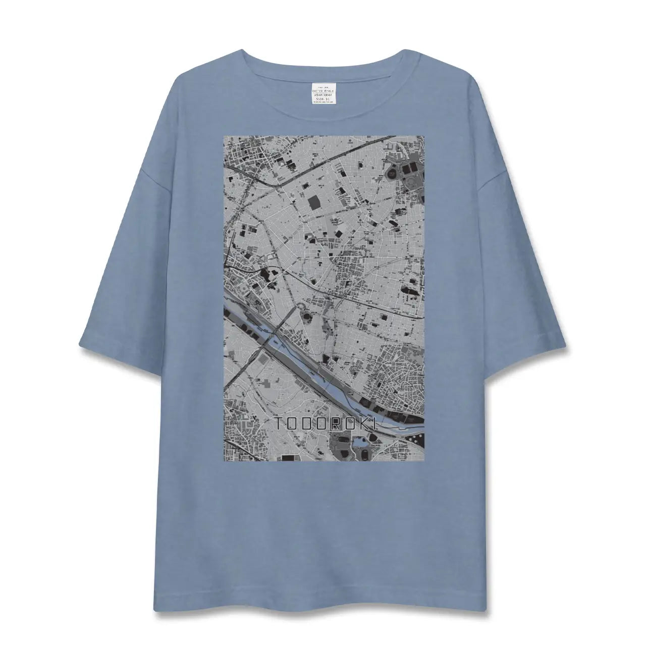 【等々力（東京都）】地図柄ビッグシルエットTシャツ