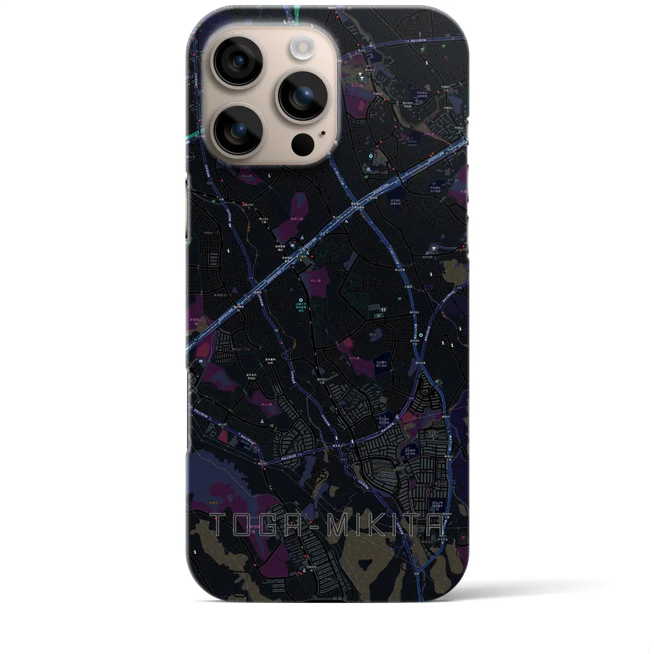 【栂・美木多（大阪府）】地図柄iPhoneケース（バックカバータイプ）