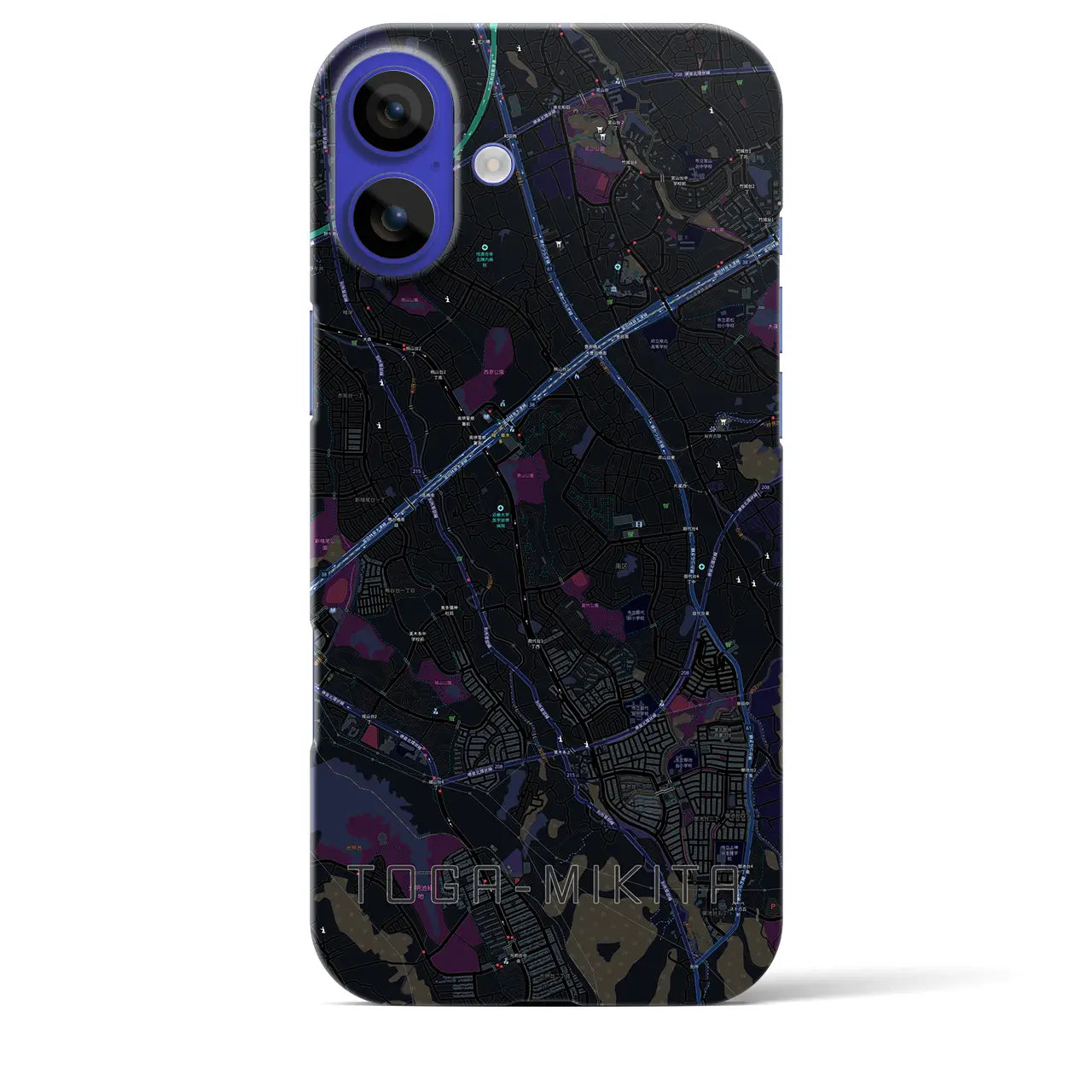【栂・美木多（大阪府）】地図柄iPhoneケース（バックカバータイプ）