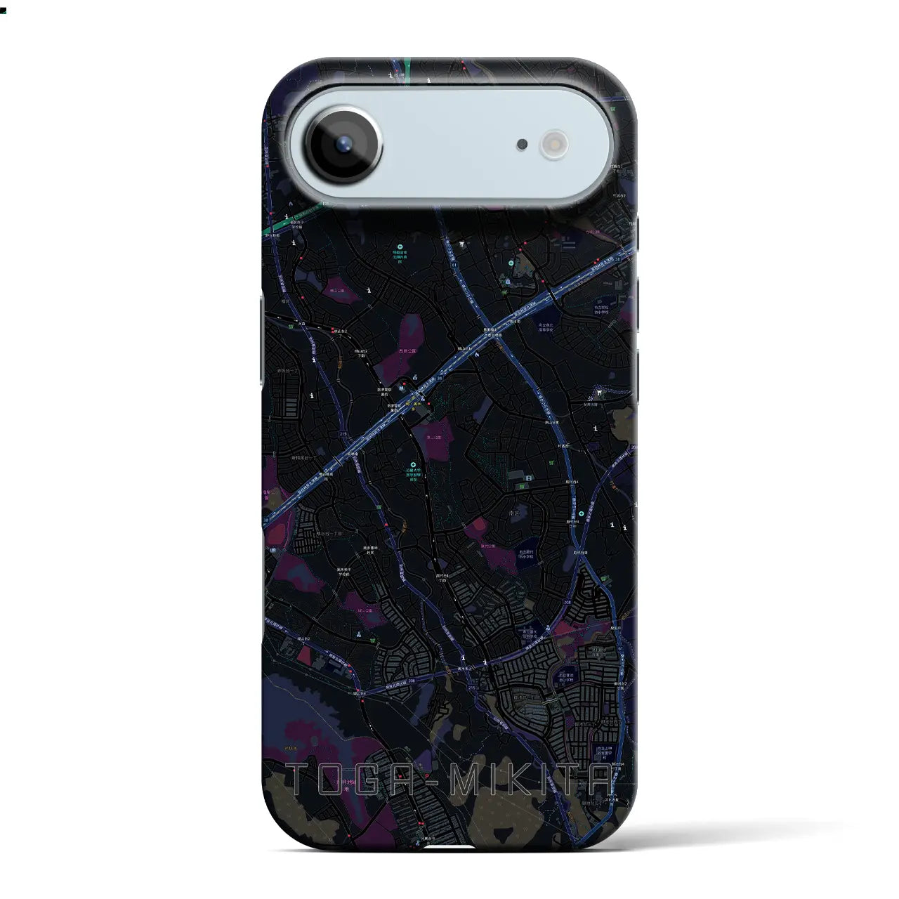 【栂・美木多（大阪府）】地図柄iPhoneケース（バックカバータイプ）