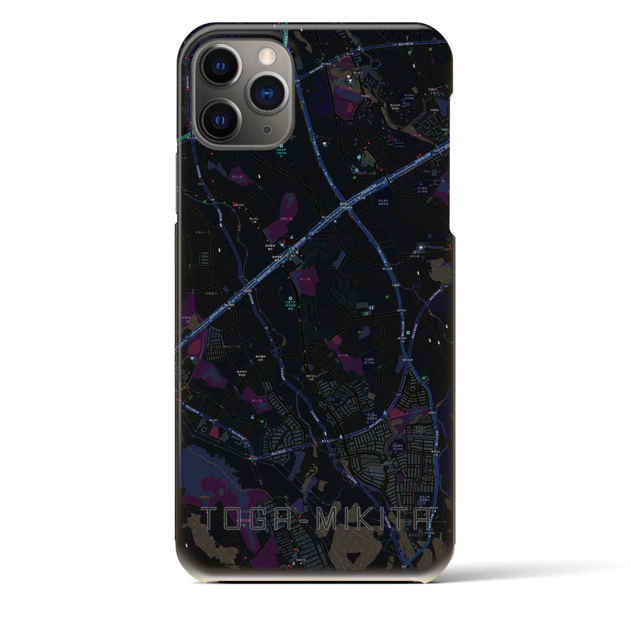 【栂・美木多（大阪府）】地図柄iPhoneケース（バックカバータイプ）