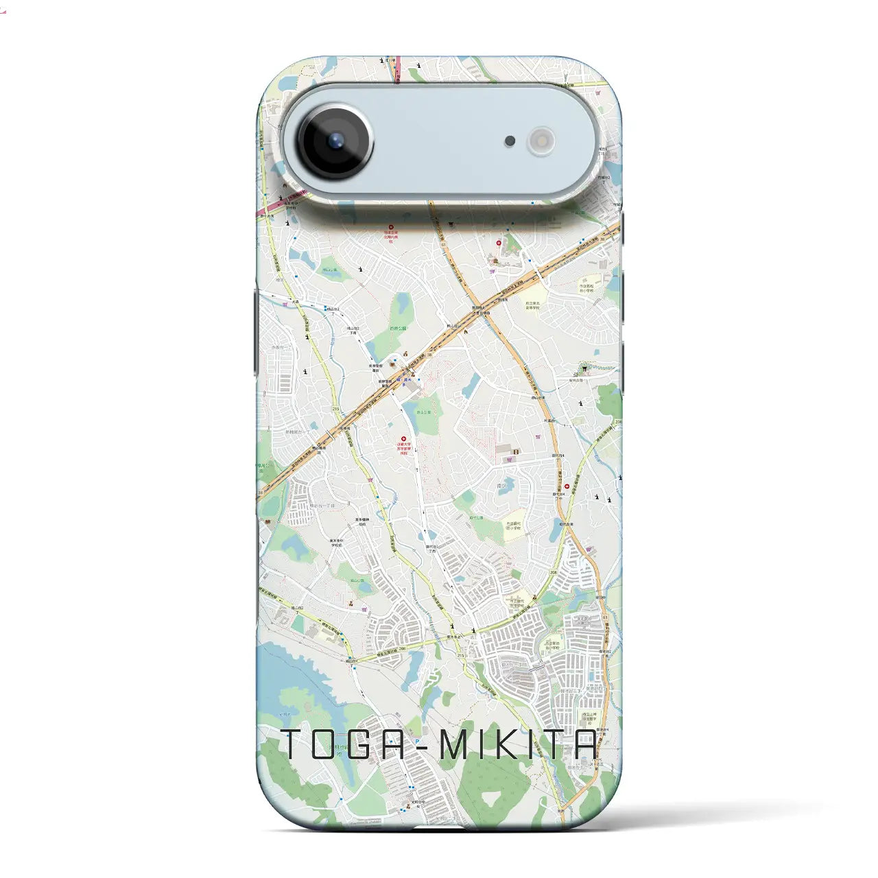 【栂・美木多（大阪府）】地図柄iPhoneケース（バックカバータイプ）