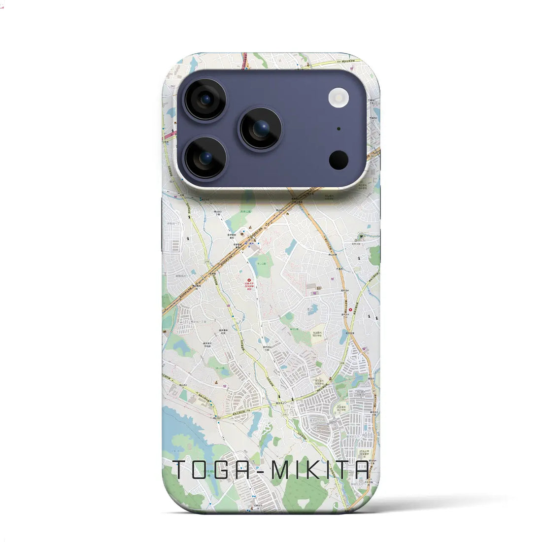 【栂・美木多（大阪府）】地図柄iPhoneケース（バックカバータイプ）ナチュラル・iPhone 17 Pro Max 用