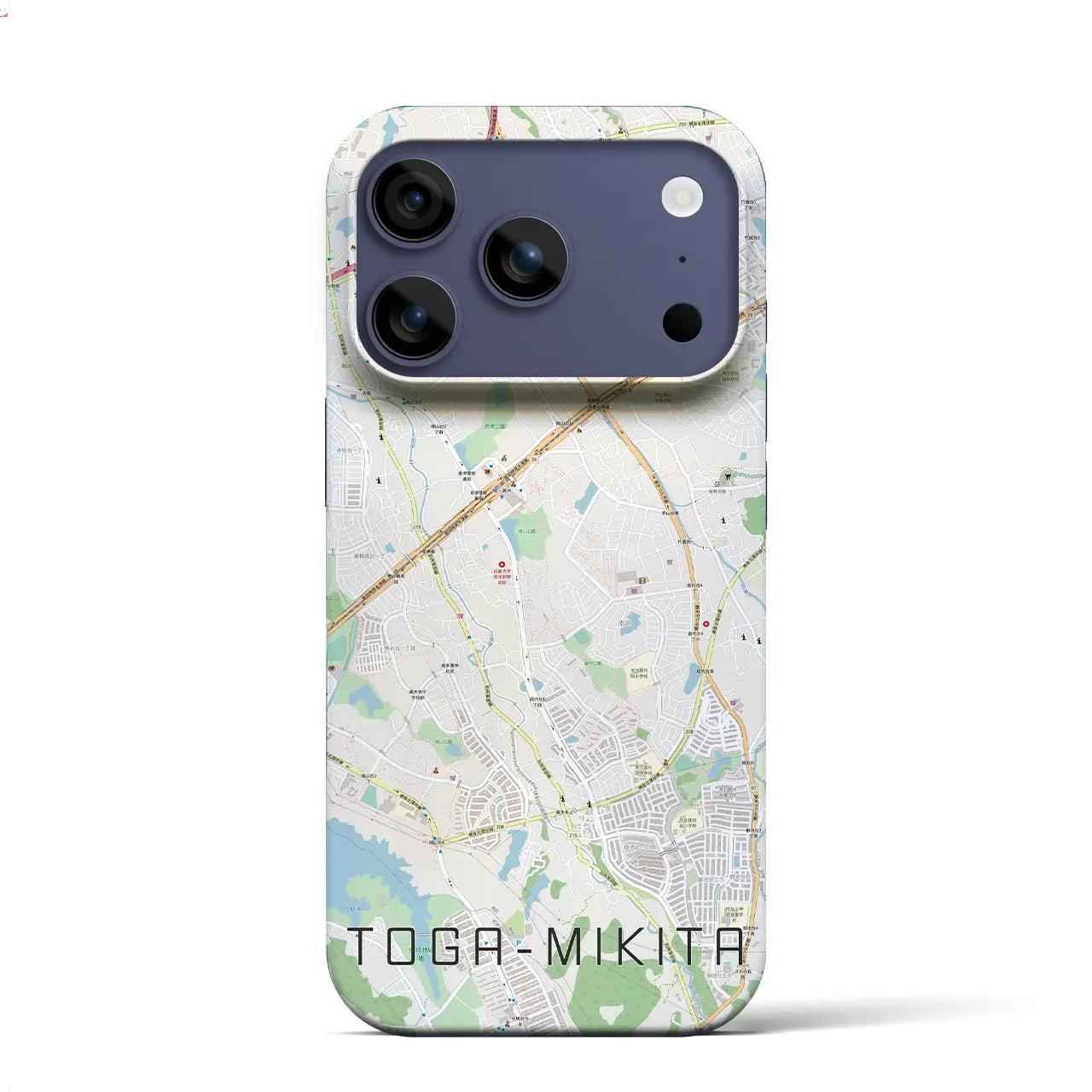 【栂・美木多（大阪府）】地図柄iPhoneケース（バックカバータイプ）ナチュラル・iPhone 17 Pro Max 用