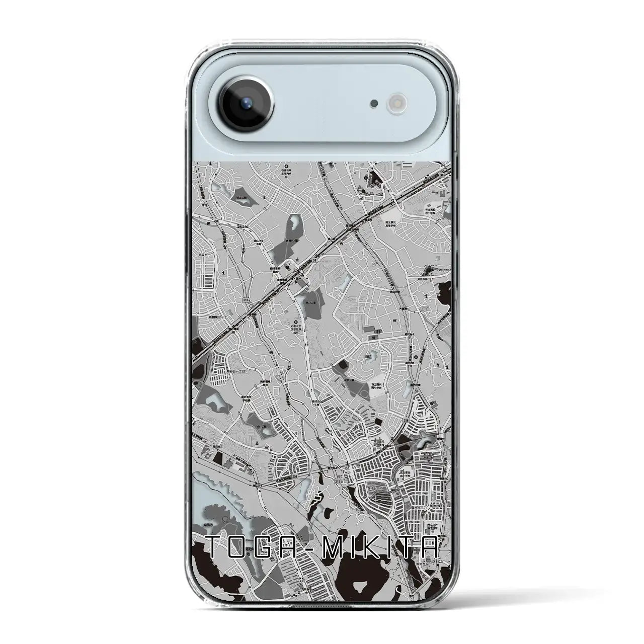 【栂・美木多（大阪府）】地図柄iPhoneケース（クリアタイプ）