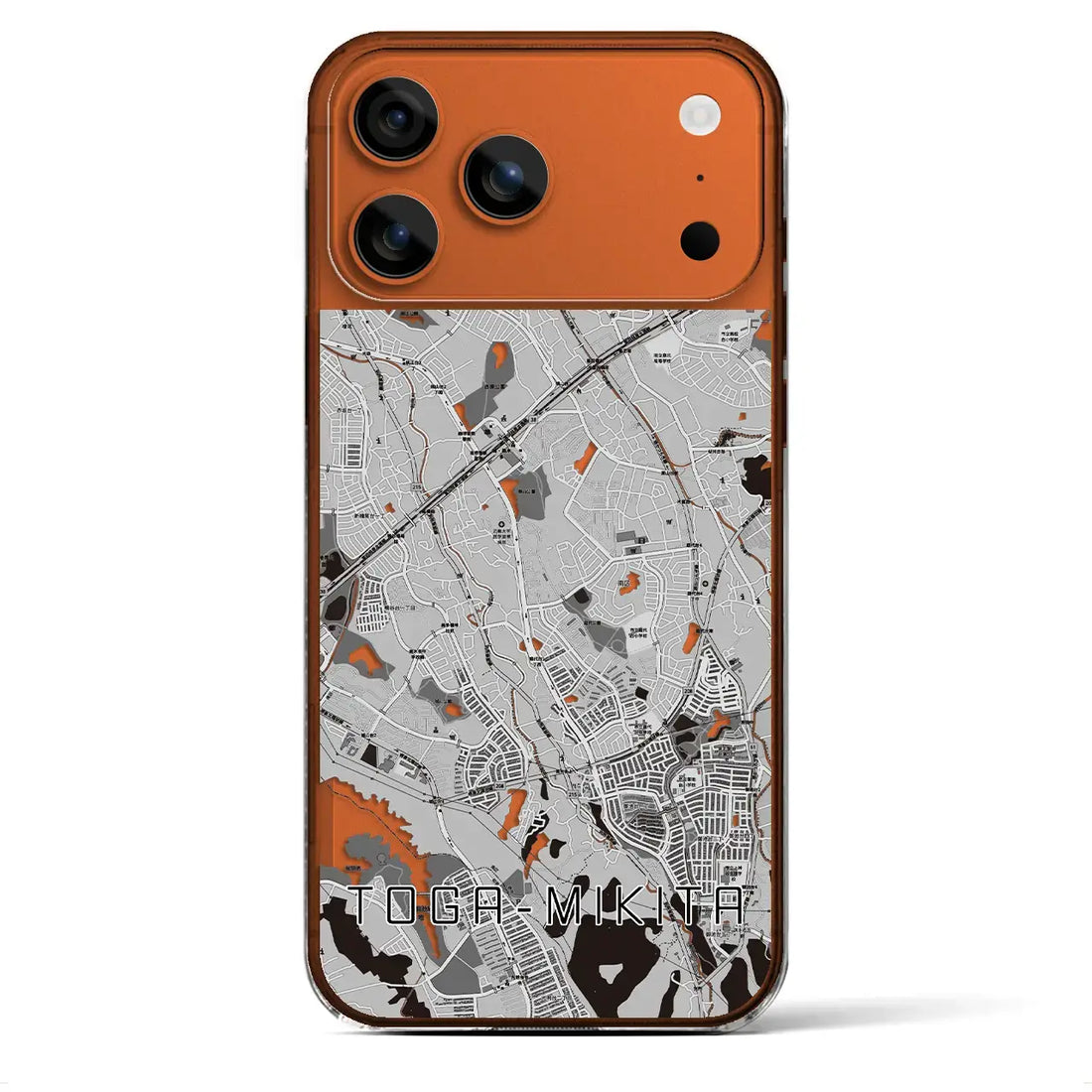 【栂・美木多（大阪府）】地図柄iPhoneケース（クリアタイプ）モノトーン・iPhone 17 Pro Max 用