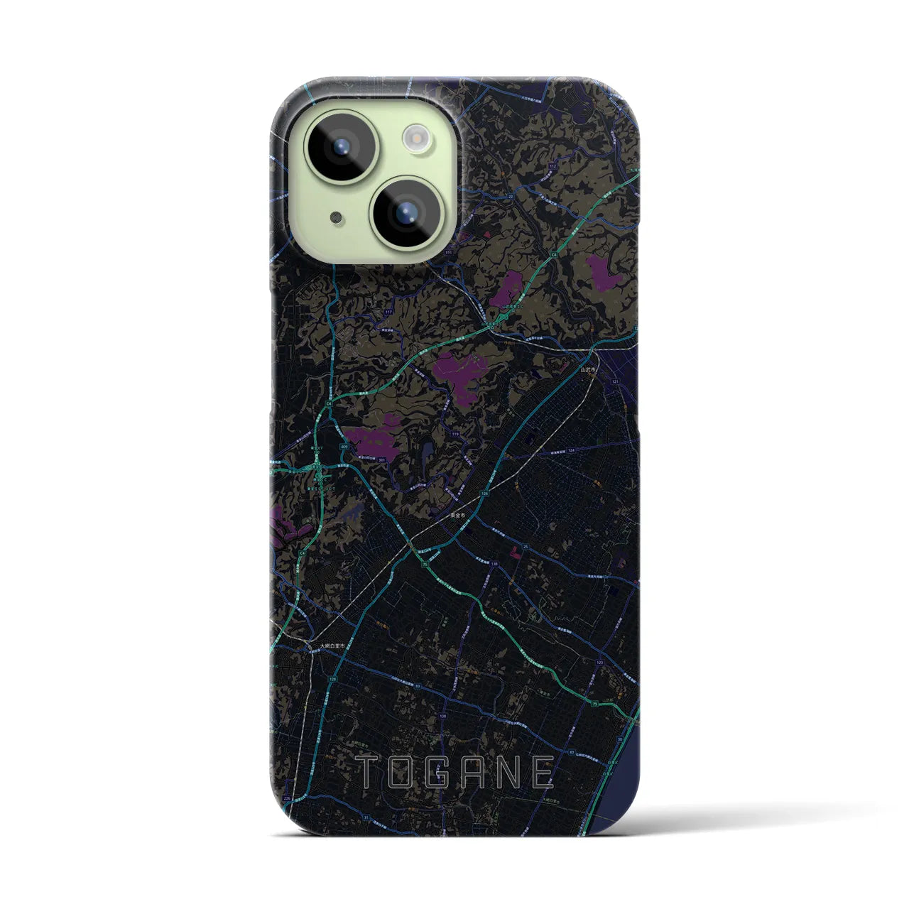 【東金（千葉県）】地図柄iPhoneケース（バックカバータイプ）