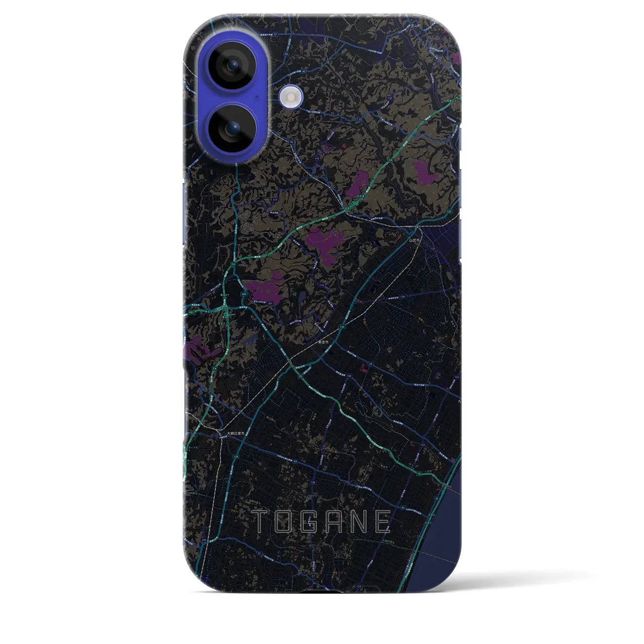 【東金（千葉県）】地図柄iPhoneケース（バックカバータイプ）