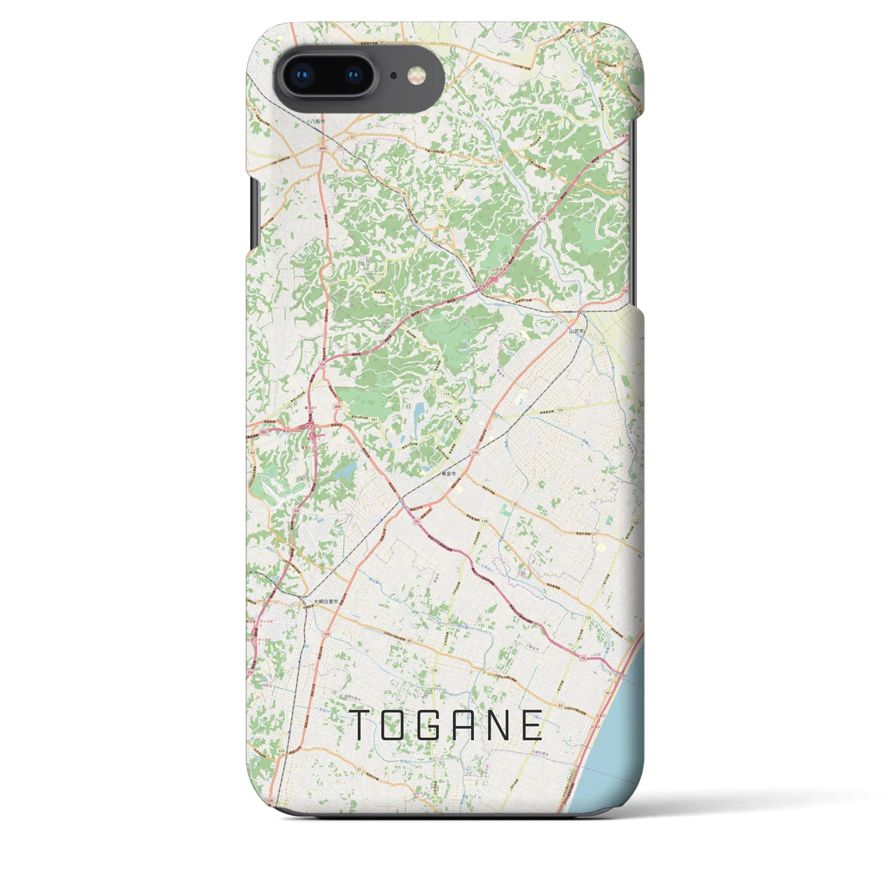 【東金（千葉県）】地図柄iPhoneケース（バックカバータイプ）