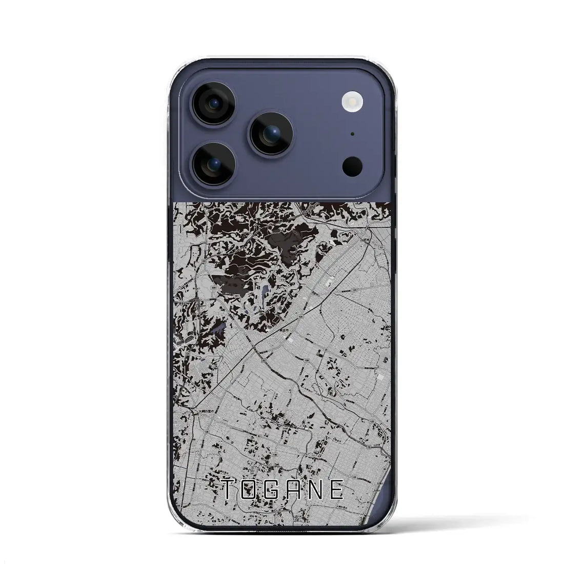 【東金(千葉県)】地図柄iPhoneケース(クリアタイプ)モノトーン・iPhone 17 Pro Max 用