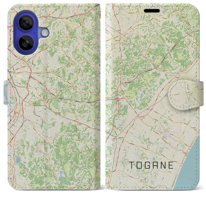 【東金（千葉県）】地図柄iPhoneケース（手帳タイプ）ナチュラル・iPhone 16 Pro Max 用