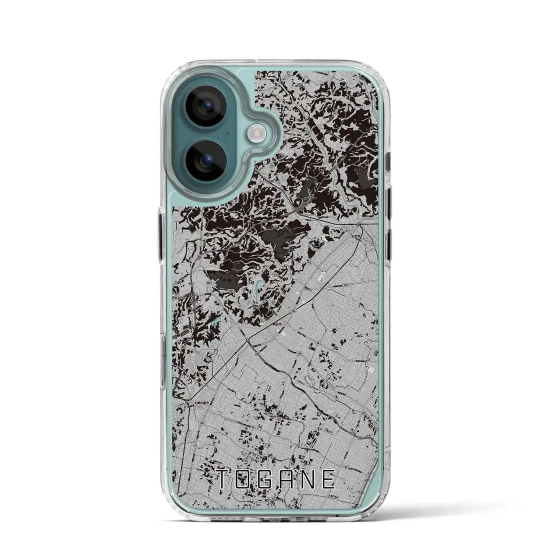 【東金(千葉県)】地図柄iPhoneケース(MagSafeタイプ)モノトーン・iPhone 16 Pro 用